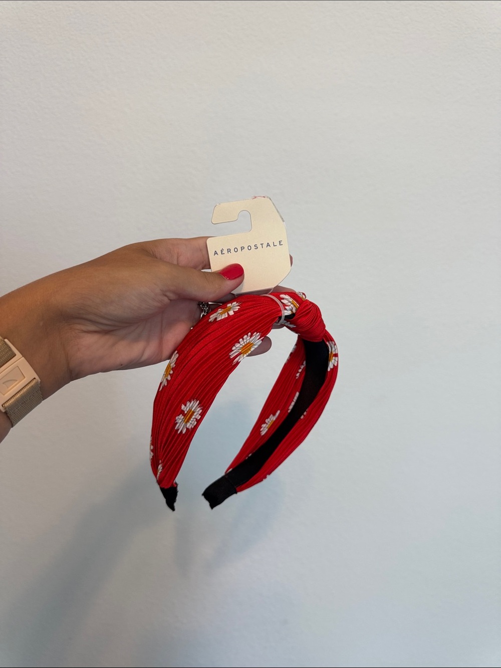 Aeropostale Red Daisy Knotted Headband